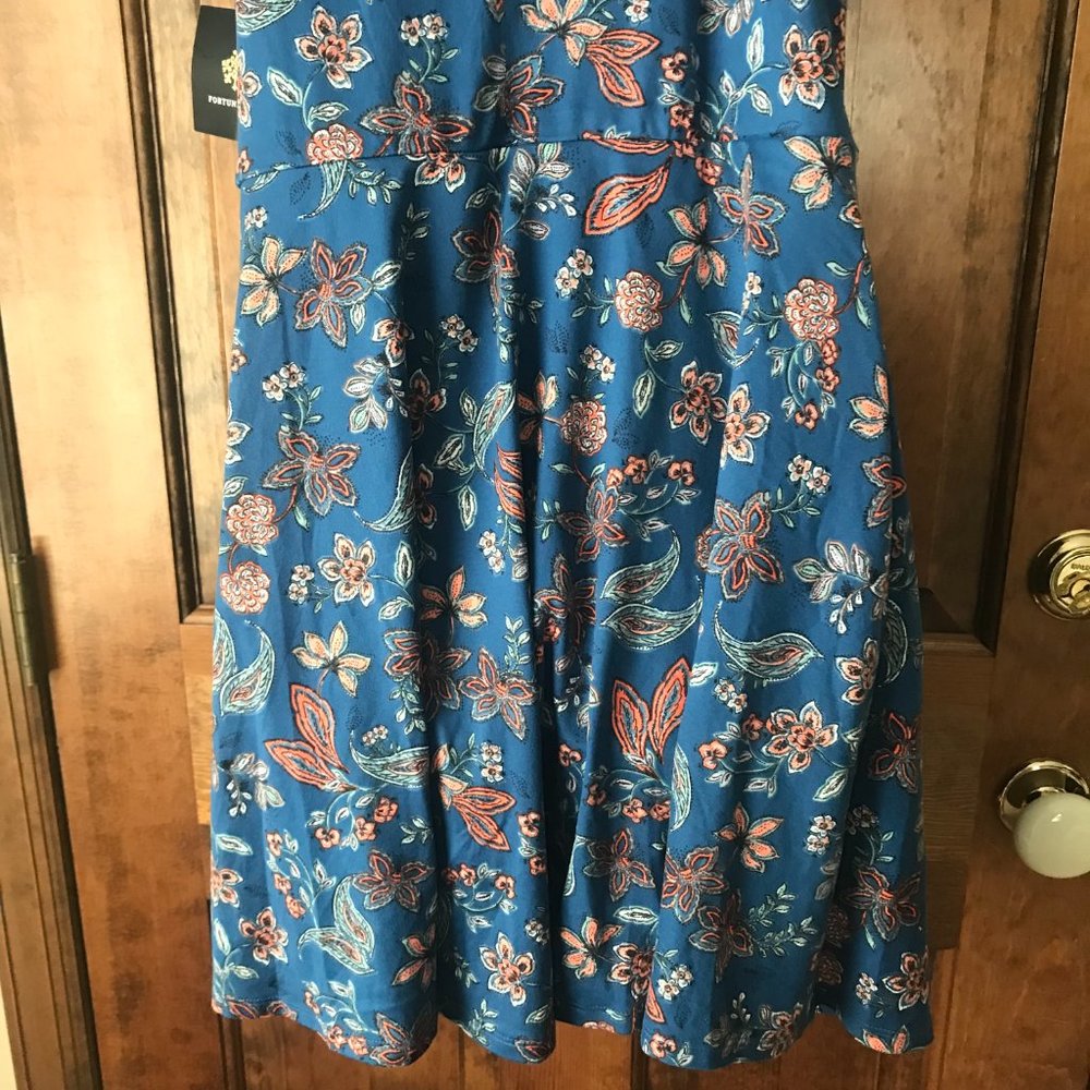 NWT Fortune + Ivy Blue w/Scattered Flowers Halter-Style Dress Large - Picture 9 of 10